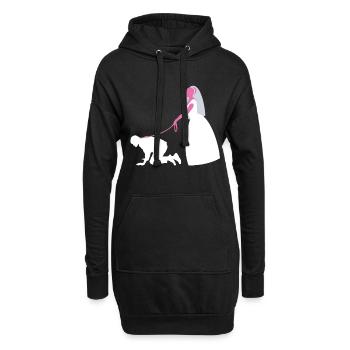 poule - Sweat-shirt à capuche long Femme - noir - Devant