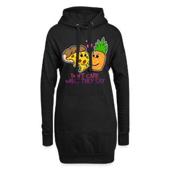 Pizza Hawaii - Hoodie-Kleid - Schwarz - Vorne