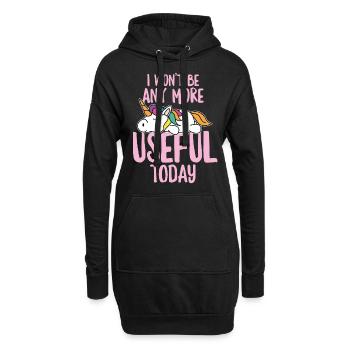 Lustiges Einhorn Unicorn Faul sein Fun Geschenk - Hoodie-Kleid - Schwarz - Vorne