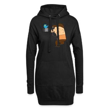 Oiseau Photographe Oiseau Sur Objectif Cadeau - Sweat-shirt à capuche long Femme - noir - Devant