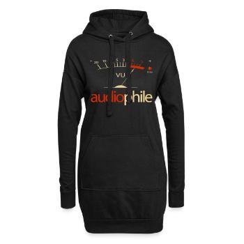 VU Meter Hi-Fi Vintage Stereo Audiophile - Hoodie-Kleid - Schwarz - Vorne