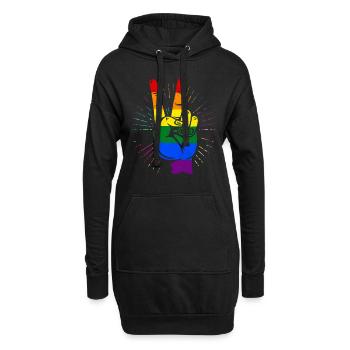 LGBT - Hoodie-Kleid - Schwarz - Vorne