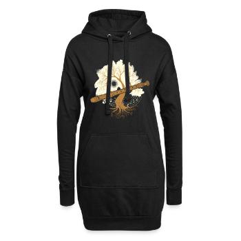 flûte - Sweat-shirt à capuche long Femme - noir - Devant