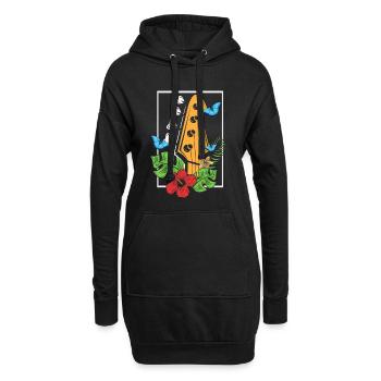 guitare basse - Sweat-shirt à capuche long Femme - noir - Devant
