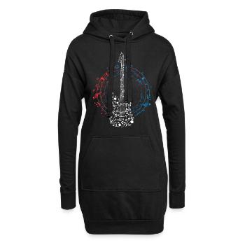 Gitarre - Hoodie-Kleid - Schwarz - Vorne