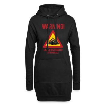 Warnung schnell abgelenkt durch Mineralien Mineral - Hoodie-Kleid - Schwarz - Vorne