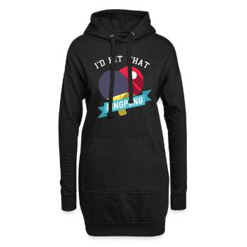 tennis de table - Sweat-shirt à capuche long Femme - noir - Devant