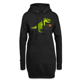 Tea Dinos Tyrannosaure T Rex jeu de mots - Sweat-shirt à capuche long Femme - noir - Devant