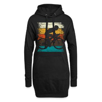 Biking Retro vélo de course vélo VTT cadeau - Sweat-shirt à capuche long Femme - noir - Devant