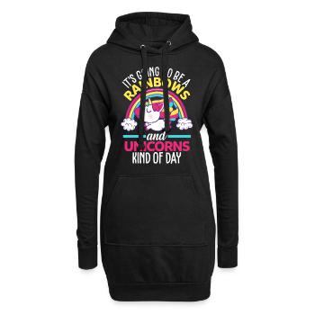 Unicorn Rainbow Gift - Hoodie Dress - black - Front