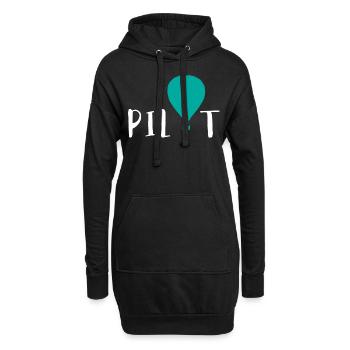 Heißluftballon - Hoodie-Kleid - Schwarz - Vorne