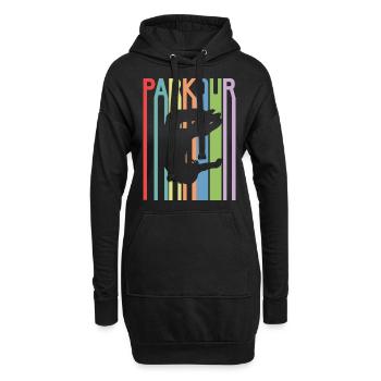 Parkour - Hoodie-Kleid - Schwarz - Vorne