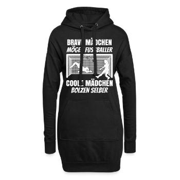 Frauenfussball Geschenk Fußballmannschaft - Hoodie-Kleid - Schwarz - Vorne