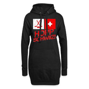 Eishockey Schweiz Hopp Schwiiz Swiss Geschenk - Hoodie-Kleid - Schwarz - Vorne