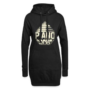 Klavier - Hoodie-Kleid - Schwarz - Vorne
