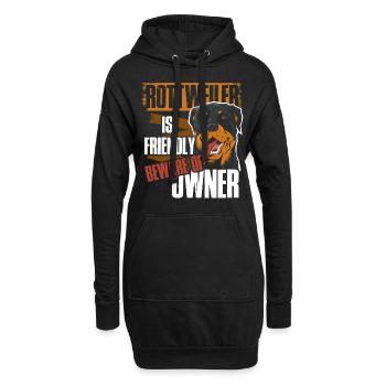 Rottweiler Besitzer - Hoodie-Kleid - Schwarz - Vorne