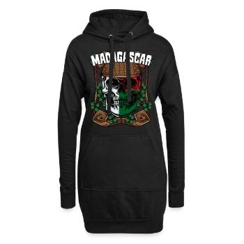 Cadeau Madagascar frais de crâne malgache - Sweat-shirt à capuche long Femme - noir - Devant