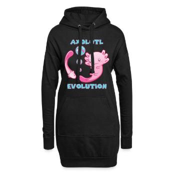 Axolotl Evolution Mexican Walking Fish Produkt - Hoodie-Kleid - Schwarz - Vorne