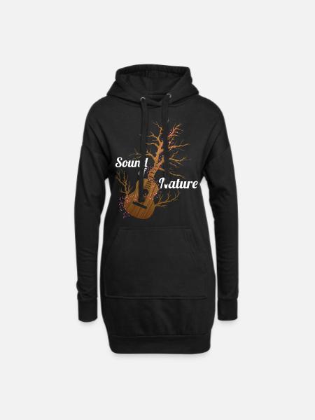 Gitarre Sound Natur - Hoodie-Kleid - Schwarz