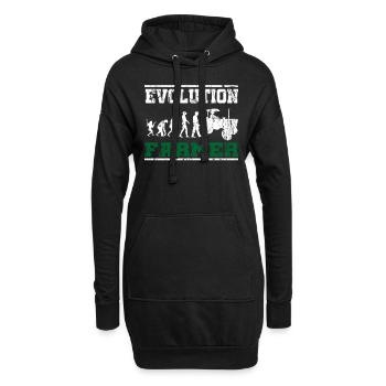 Evolution du paysan tracteur - Sweat-shirt à capuche long Femme - noir - Devant
