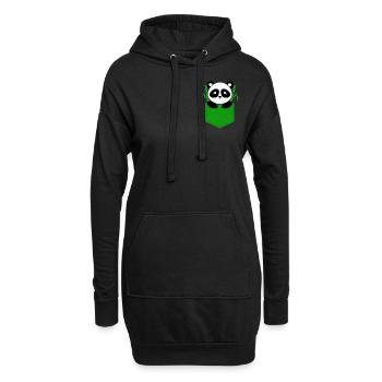 Panda - Hoodie-Kleid - Schwarz - Vorne
