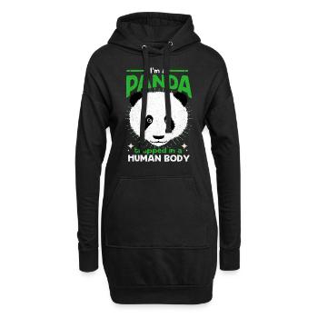 Panda - Hoodie-Kleid - Schwarz - Vorne