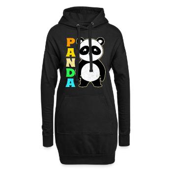 Panda - Hoodie-Kleid - Schwarz - Vorne