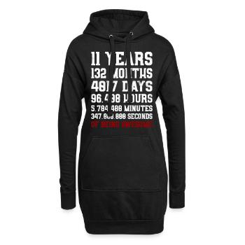 11 Years of being awesome Geschenk 11. Geburtstag - Hoodie-Kleid - Schwarz - Vorne
