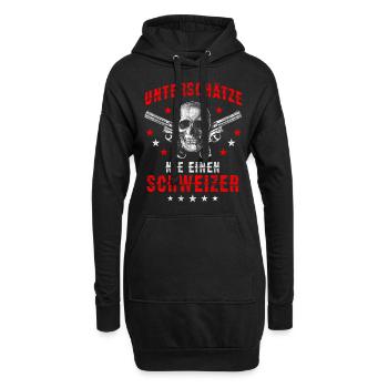Schweizer lustiger Spruch Totenkopf Geschenk - Hoodie-Kleid - Schwarz - Vorne