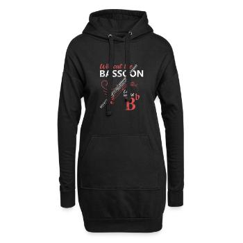 Fagott Musikinstrument Musik Musiker Geschenk - Hoodie-Kleid - Schwarz - Vorne