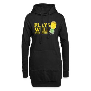 Plays Well with Others Ananas Échangistes Vie - Sweat-shirt à capuche long Femme - noir - Devant
