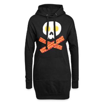 Oeuf petit déjeuner au bacon - Sweat-shirt à capuche long Femme - noir - Devant