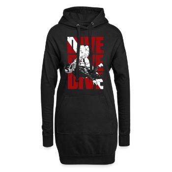Plongée - Sweat-shirt à capuche long Femme - noir - Devant