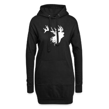 cerf - Sweat-shirt à capuche long Femme - noir - Devant
