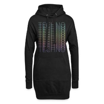 techno techno techno - Hoodie Dress - black - Front