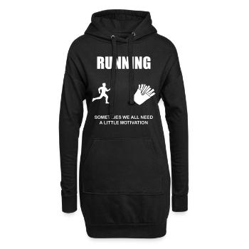 Course courses cadeaux - Sweat-shirt à capuche long Femme - noir - Devant