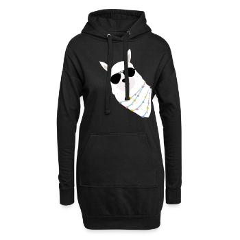 Lama - Hoodie-Kleid - Schwarz - Vorne