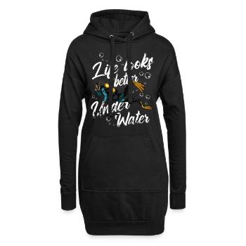 Cool plongeur Sort Plongée Statement Idée cadeau - Sweat-shirt à capuche long Femme - noir - Devant