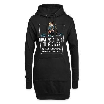 Alawys Be Nice To A Diver Taucher Spruch Geschenk - Hoodie-Kleid - Schwarz - Vorne