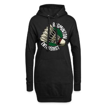 Badminton - Sweat-shirt à capuche long Femme - noir - Devant