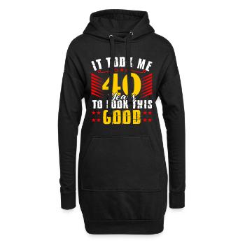 40ème anniversaire - Sweat-shirt à capuche long Femme - noir - Devant