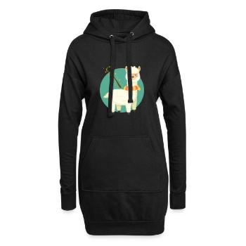 Lama - Hoodie-Kleid - Schwarz - Vorne