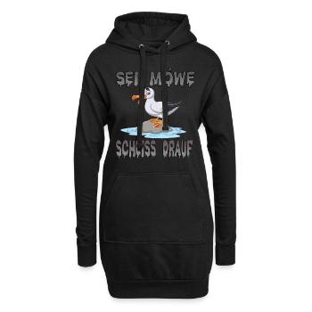 Sei Möwe Scheiss Drauf - Hoodie-Kleid - Schwarz - Vorne