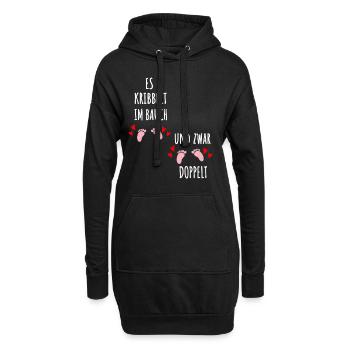 Mama 2020 Zwillinge Schwangerschaft Schwanger - Hoodie-Kleid - Schwarz - Vorne
