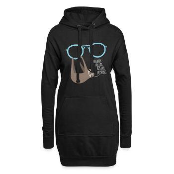 Optiker Brillenträger Brille Faultier Geschenk - Hoodie-Kleid - Schwarz - Vorne