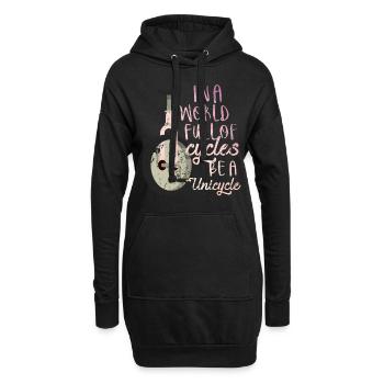 Fahrrad Einrad - Sweat-shirt à capuche long Femme - noir - Devant