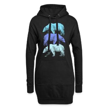 Eisbär Polarbär Arktis Grönland Island Nordpol Eis - Hoodie-Kleid - Schwarz - Vorne