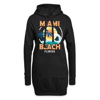Rétro Cool Miami Beach Souvenir Cadeau Floride - Sweat-shirt à capuche long Femme - noir - Devant