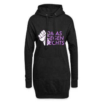 Omas gegen rechts anti nazi großmutter - Hoodie-Kleid - Schwarz - Vorne