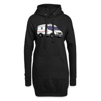 Krankenwagen Rettungsdienst Sanitäter Notarzt - Hoodie-Kleid - Schwarz - Vorne